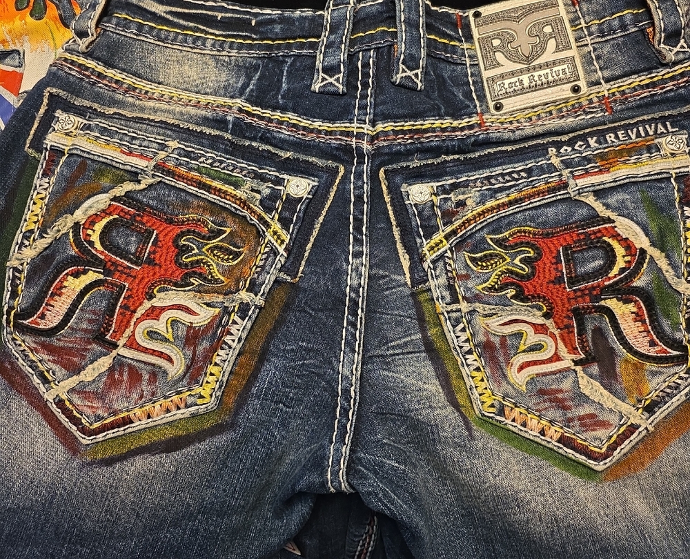 Rock Revival Multicolor Embroidered Jeans